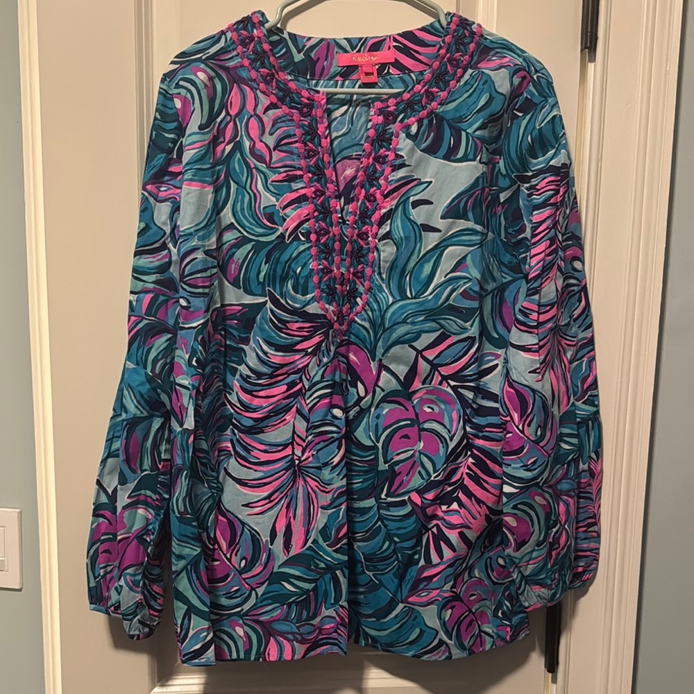 Lilly Pulitzer Pink and Blue Women's Top